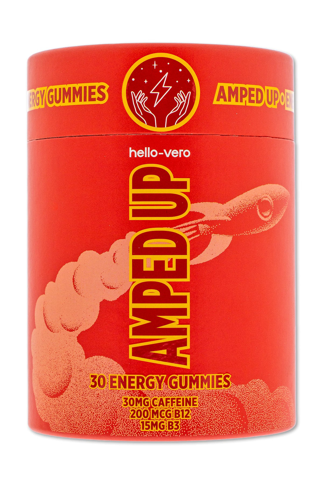 Amped Up energy gummies with 50 mg caffeine from green tea by Hello-Vero