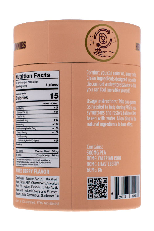 Back label of a supplement container with nutritional information and ingredients listed.
